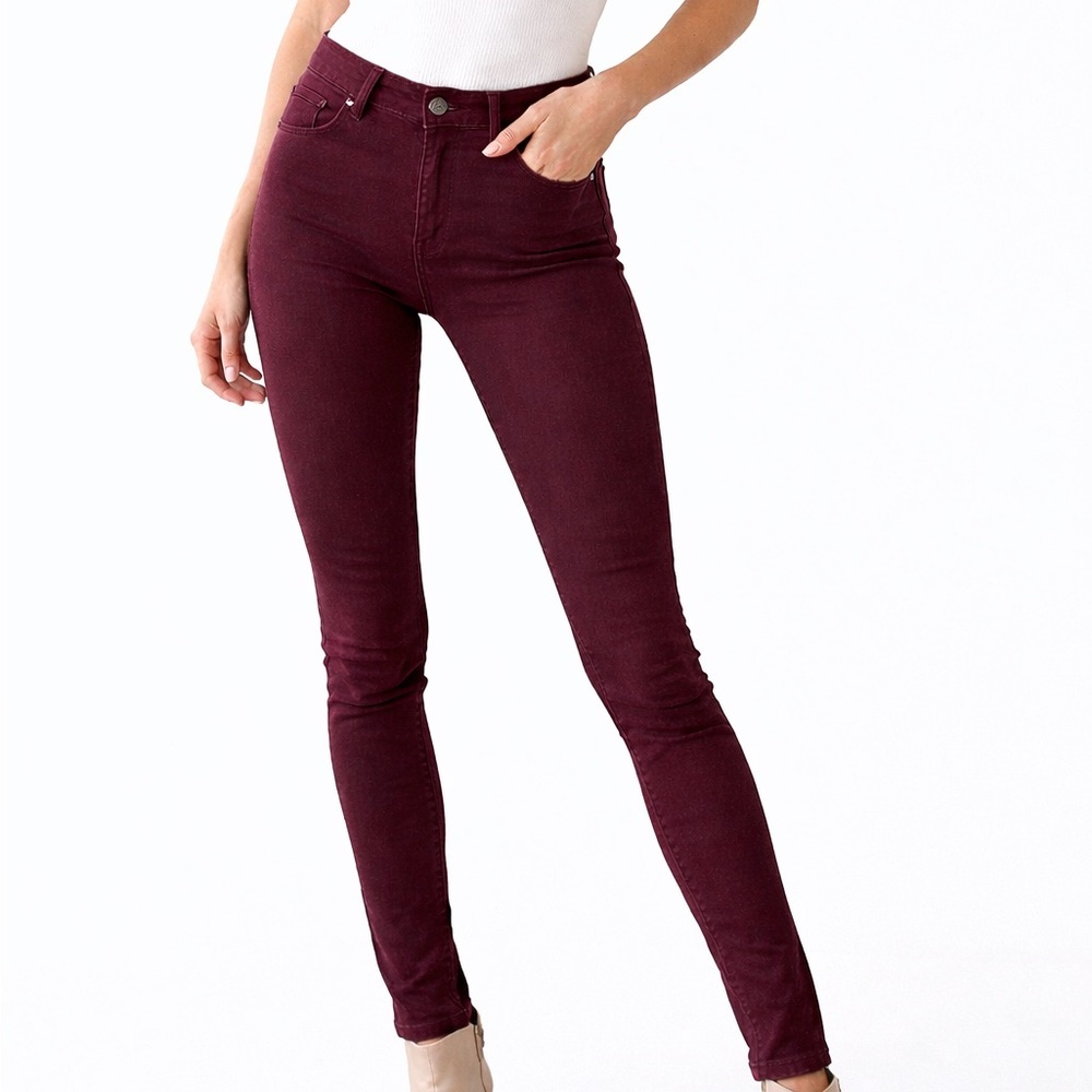 Rag & Bone The Skinny Jeans Stretch Denim Distressed Wine Purple Size 25
